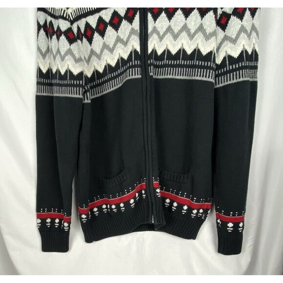 CHAPS Ralph Lauren Cardigan Sweater Mens L Fair Isle Full Zip Mock Neck Nordic - Picture 11 of 11
